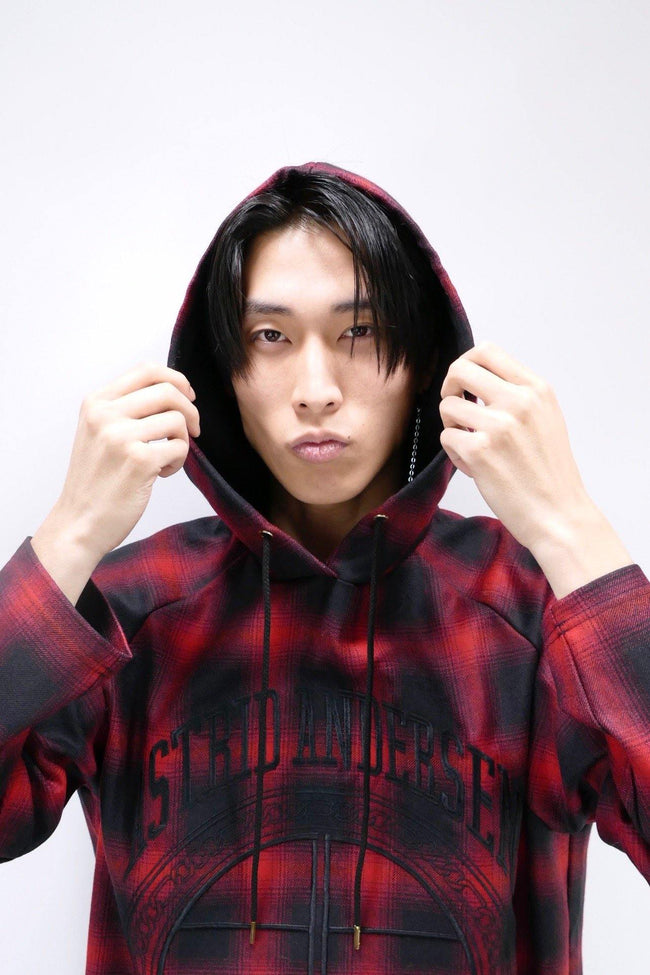 Astrid Andersen Wool Tartan Hoodie - Red - Due West