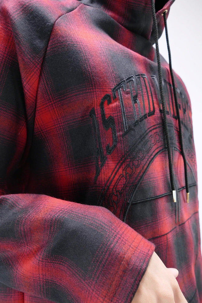 Astrid Andersen Wool Tartan Hoodie - Red - Due West