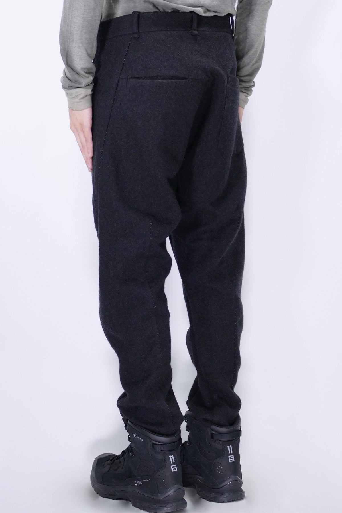 Masnada Double Spacer Wool Pants - Anthracite - Due West