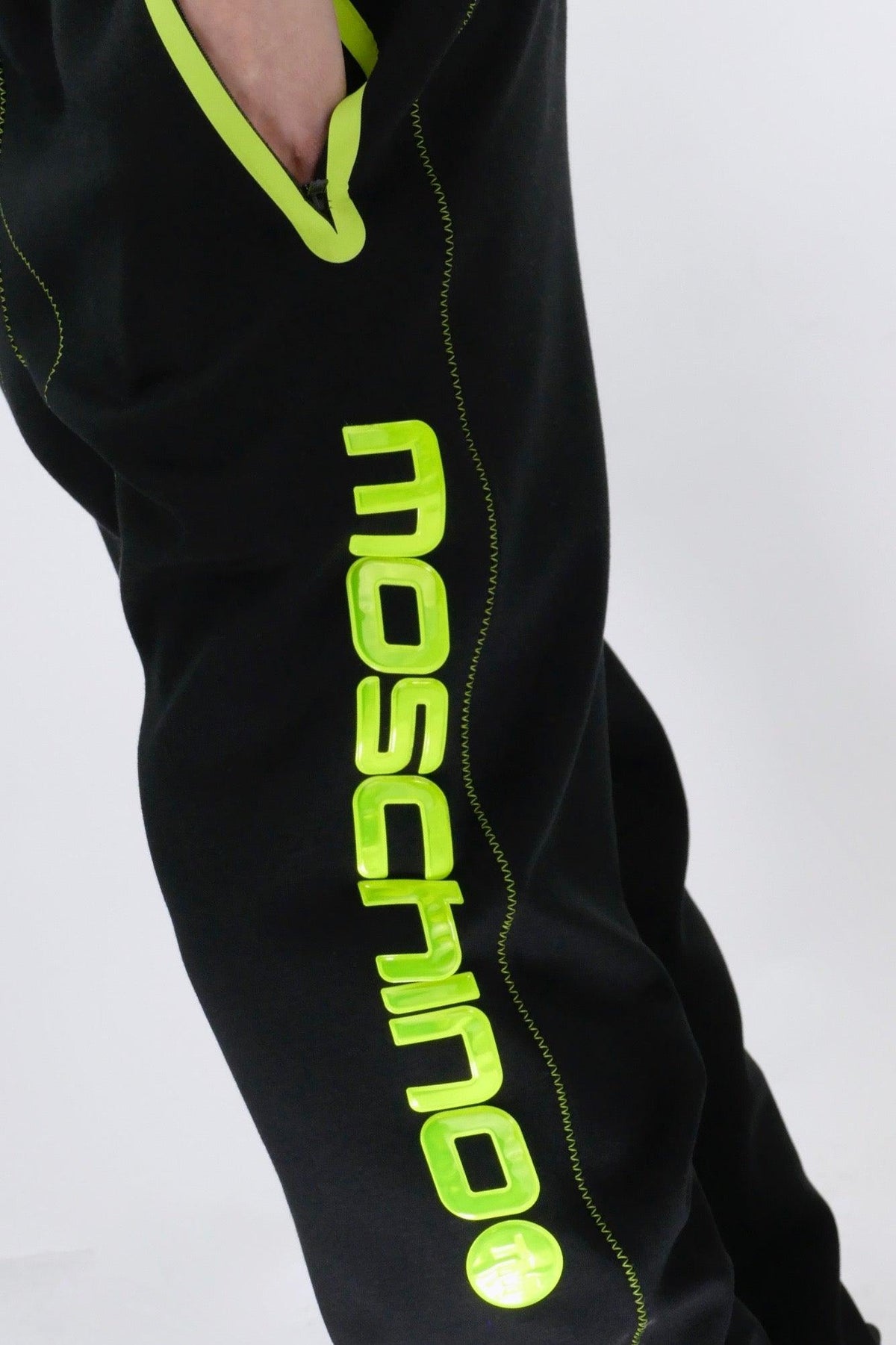 Moschino Reflective Logo Neoprene Sweatpants - Black - Due West