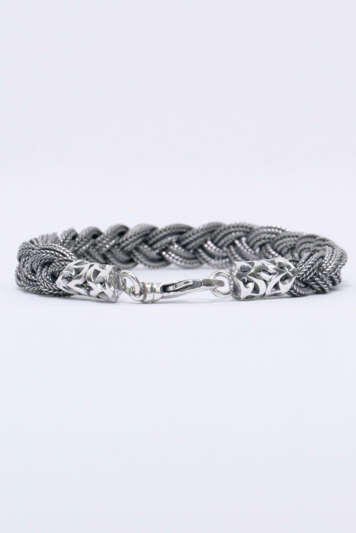 Emanuele Bicocchi 9 Thread Braided Bracelet - Silver