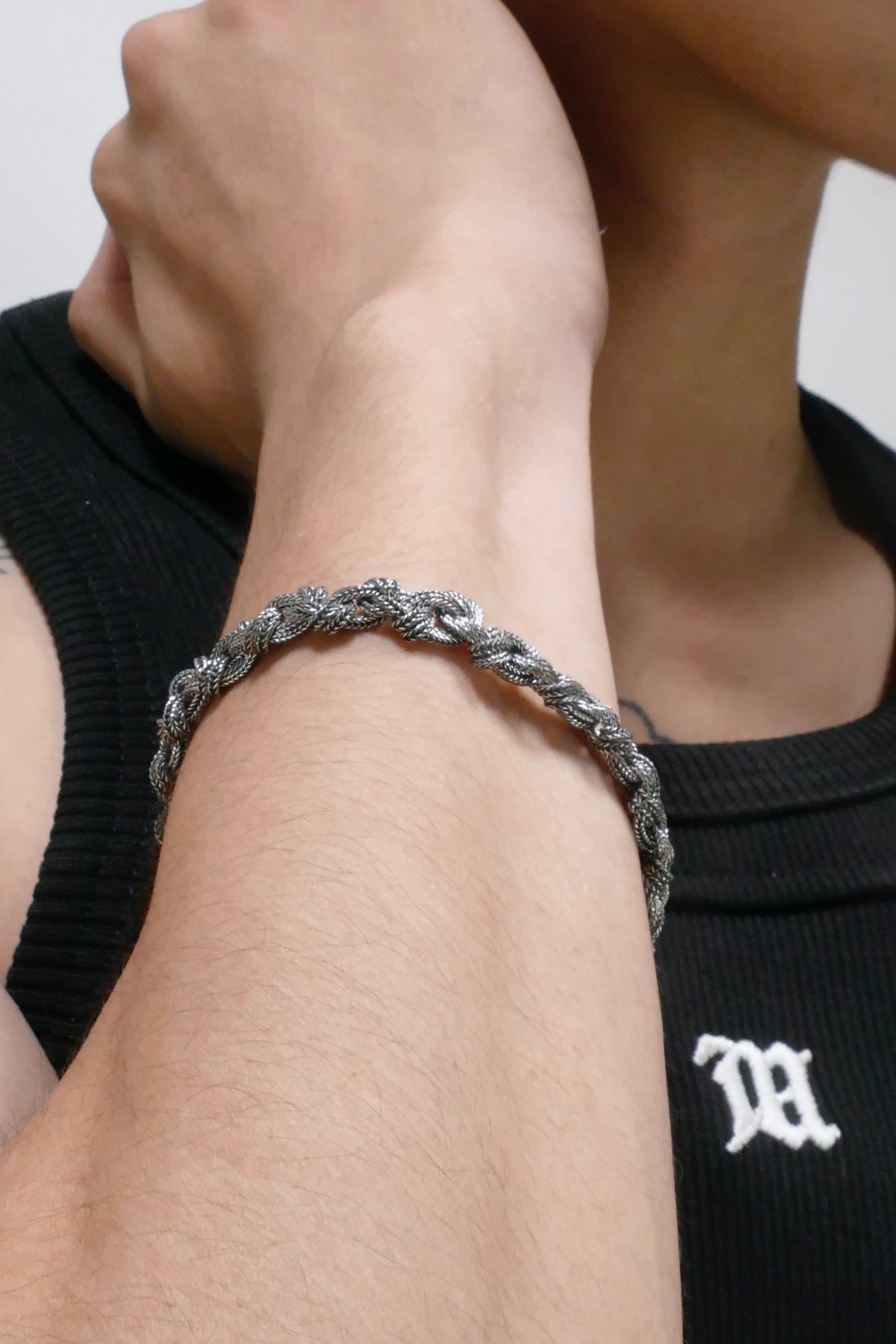 Emanuele Bicocchi Medium Knot Braided Bracelet - Silver