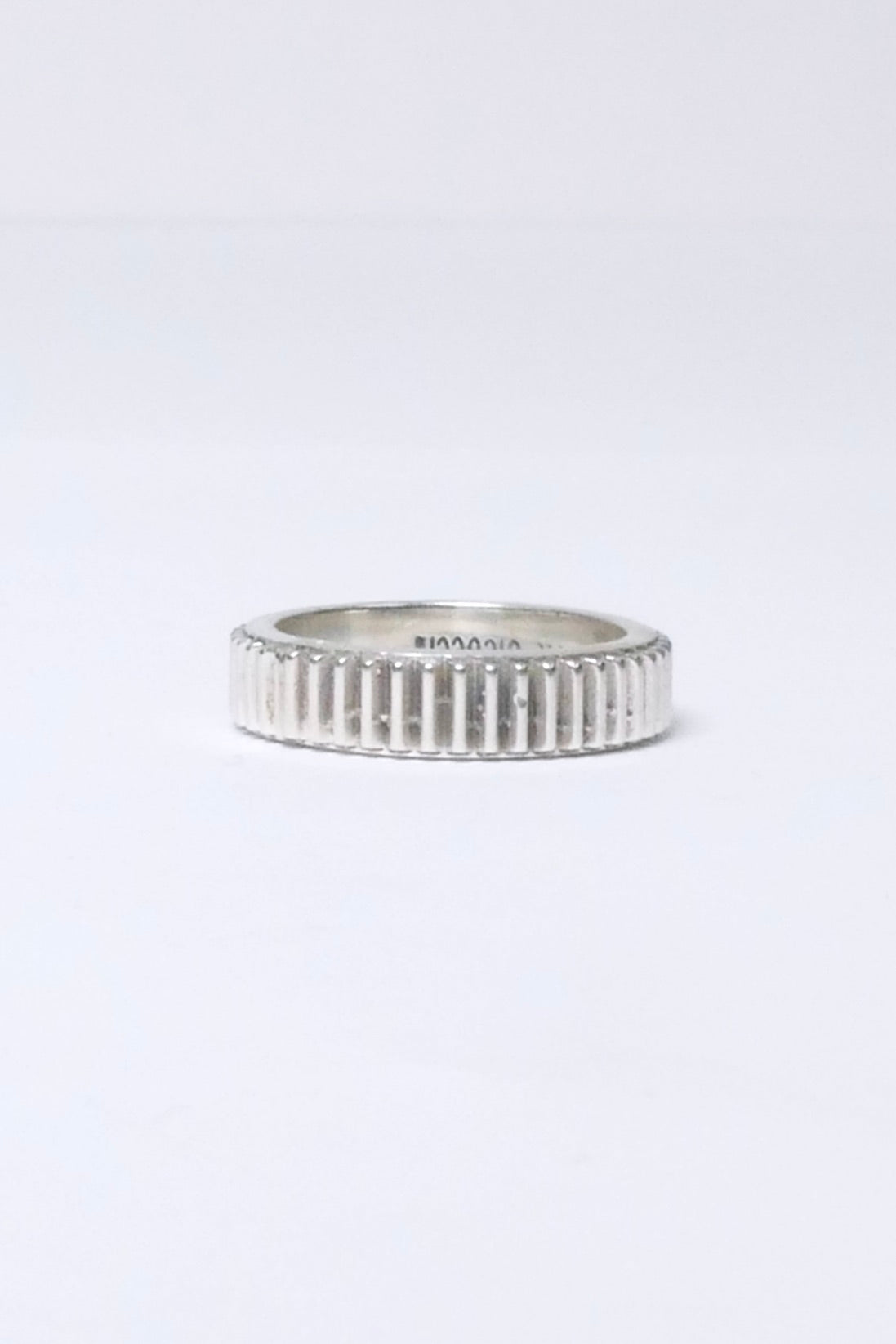 Emanuele Bicocchi Striped Band Ring - Silver
