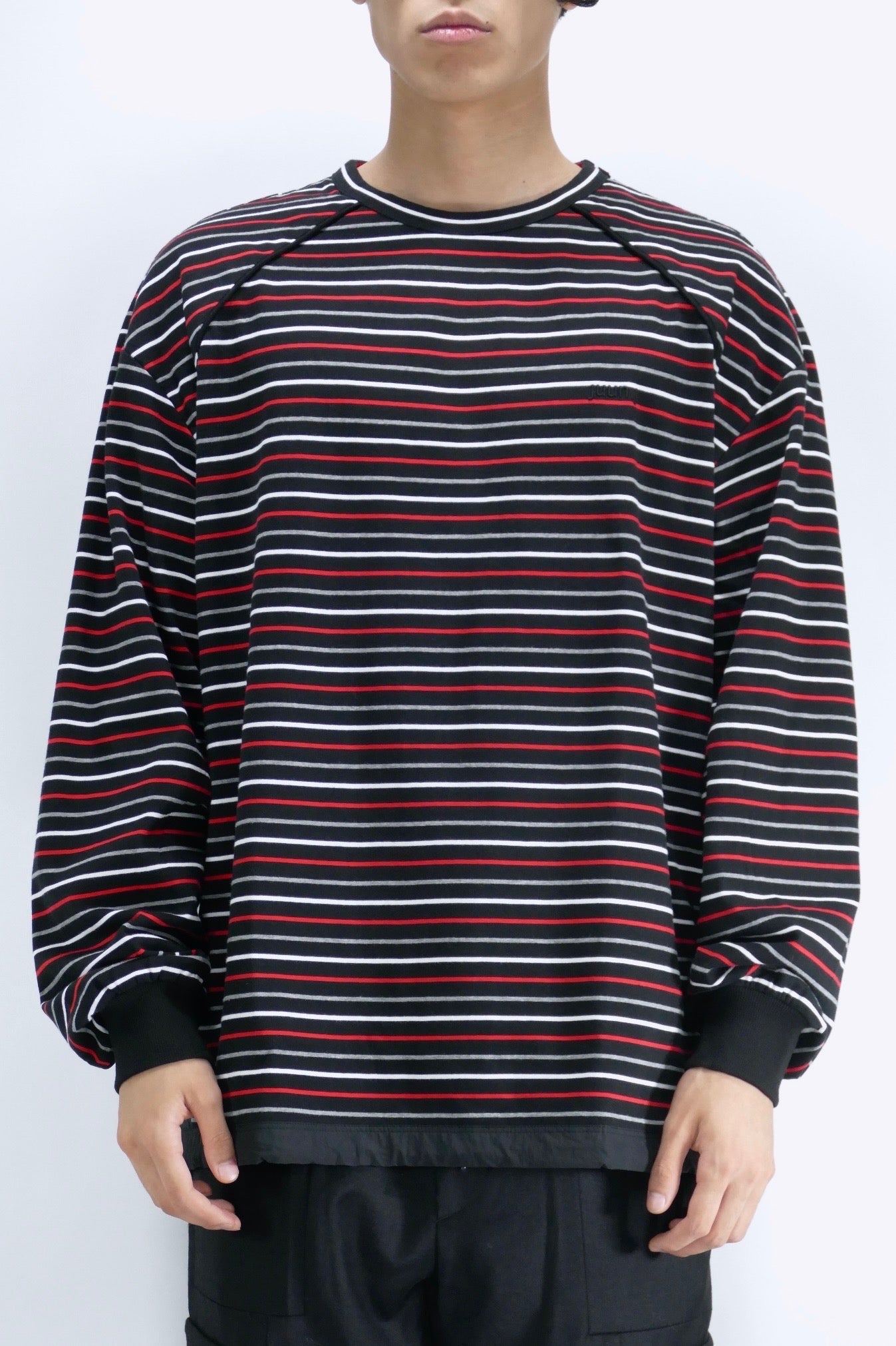 Juun.J Striped L/S Tee - Black - Due West