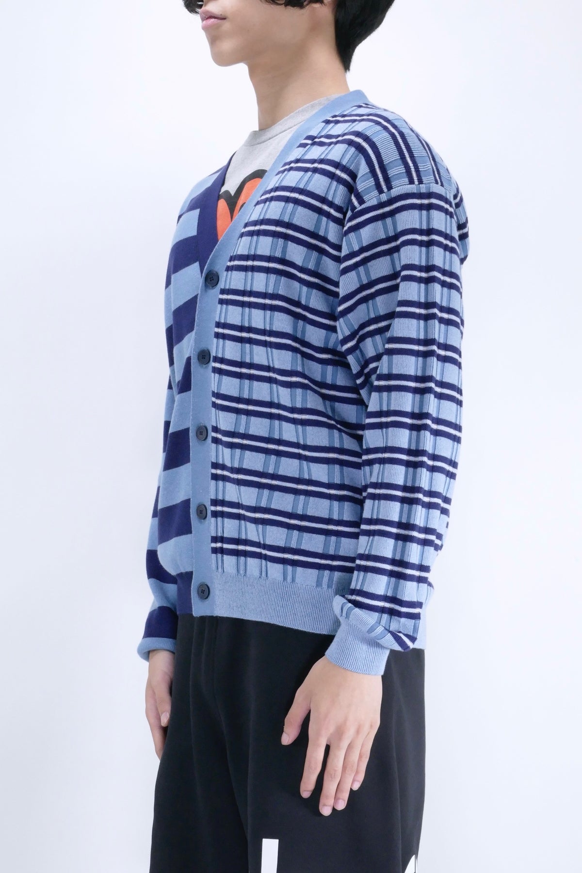 Kenzo Striped Merino Wool Cardigan - Blue