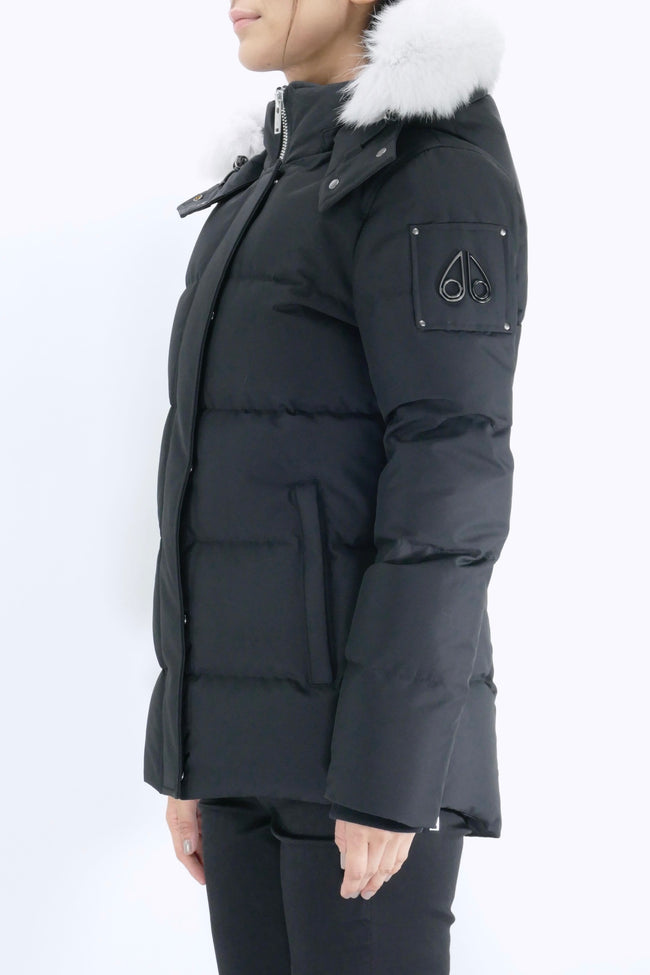 Moose Knuckles Womens Down Jacket Cloud 3Q Fur - Black/Natural