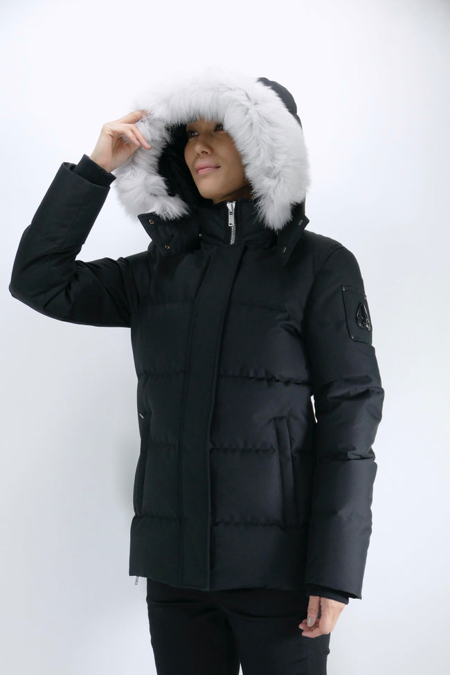 Moose Knuckles Womens Down Jacket Cloud 3Q Fur - Black/Natural