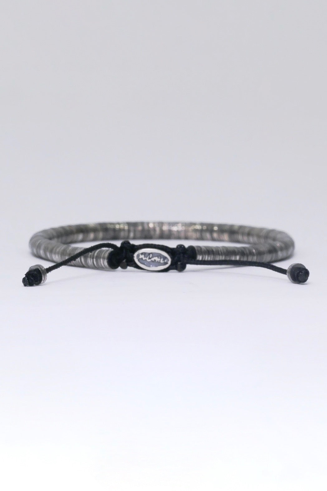 M.Cohen by MAOR Stacked Carved Oxidized Disc Bracelet - Silver