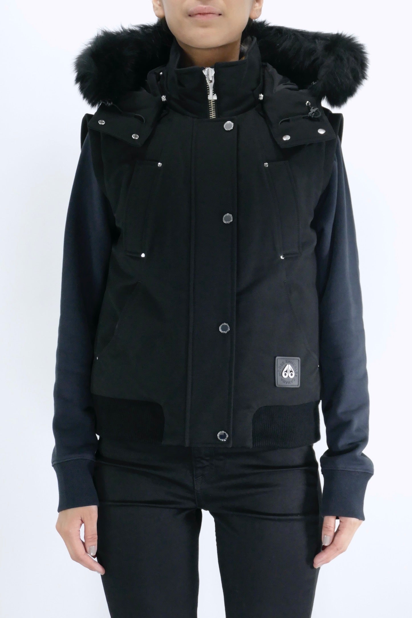 Moose Knuckles Womens Down Vest Original - Black/Black - Due West