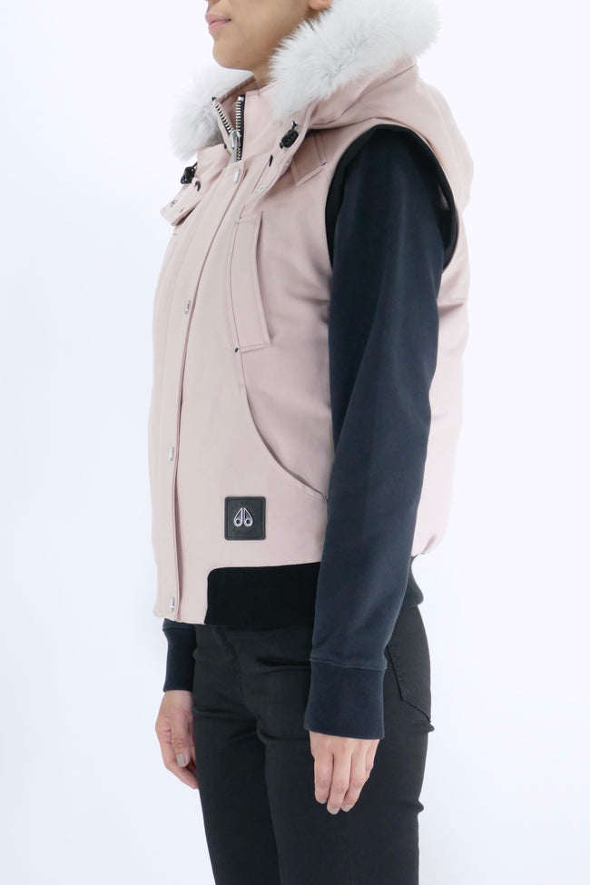 Moose Knuckles Womens Down Vest Original - Rose Smoke/Natural