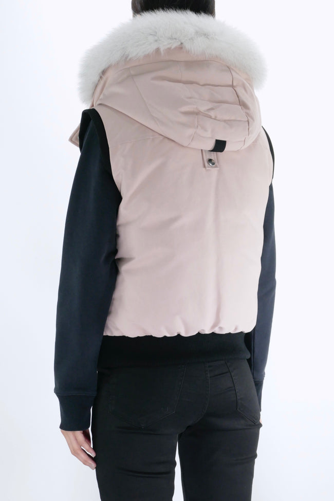 Moose Knuckles Womens Down Vest Original - Rose Smoke/Natural