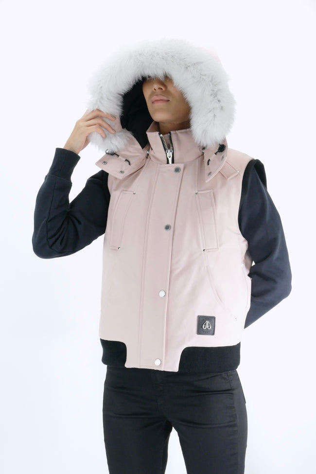 Moose Knuckles Womens Down Vest Original - Rose Smoke/Natural