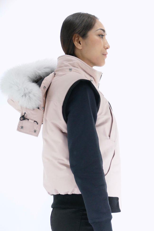 Moose Knuckles Womens Down Vest Original - Rose Smoke/Natural