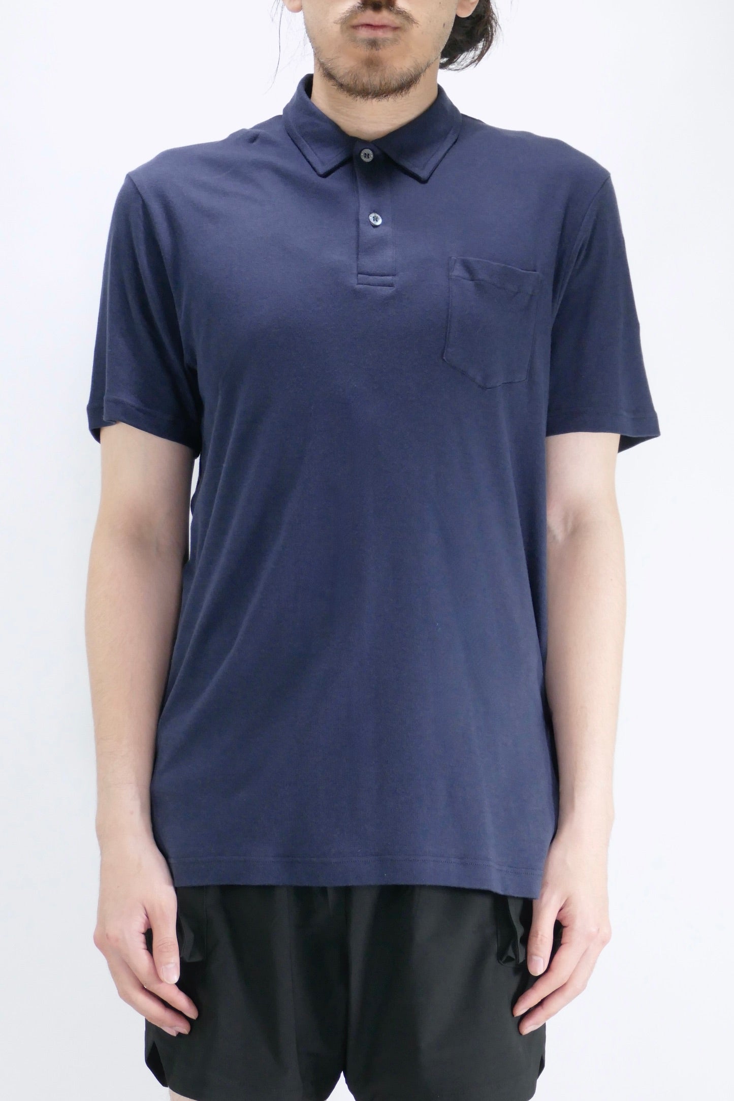 Sunspel Sea Island Cotton Riviera Polo - Navy - Due West
