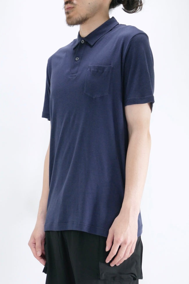 Sunspel Sea Island Cotton Riviera Polo - Navy