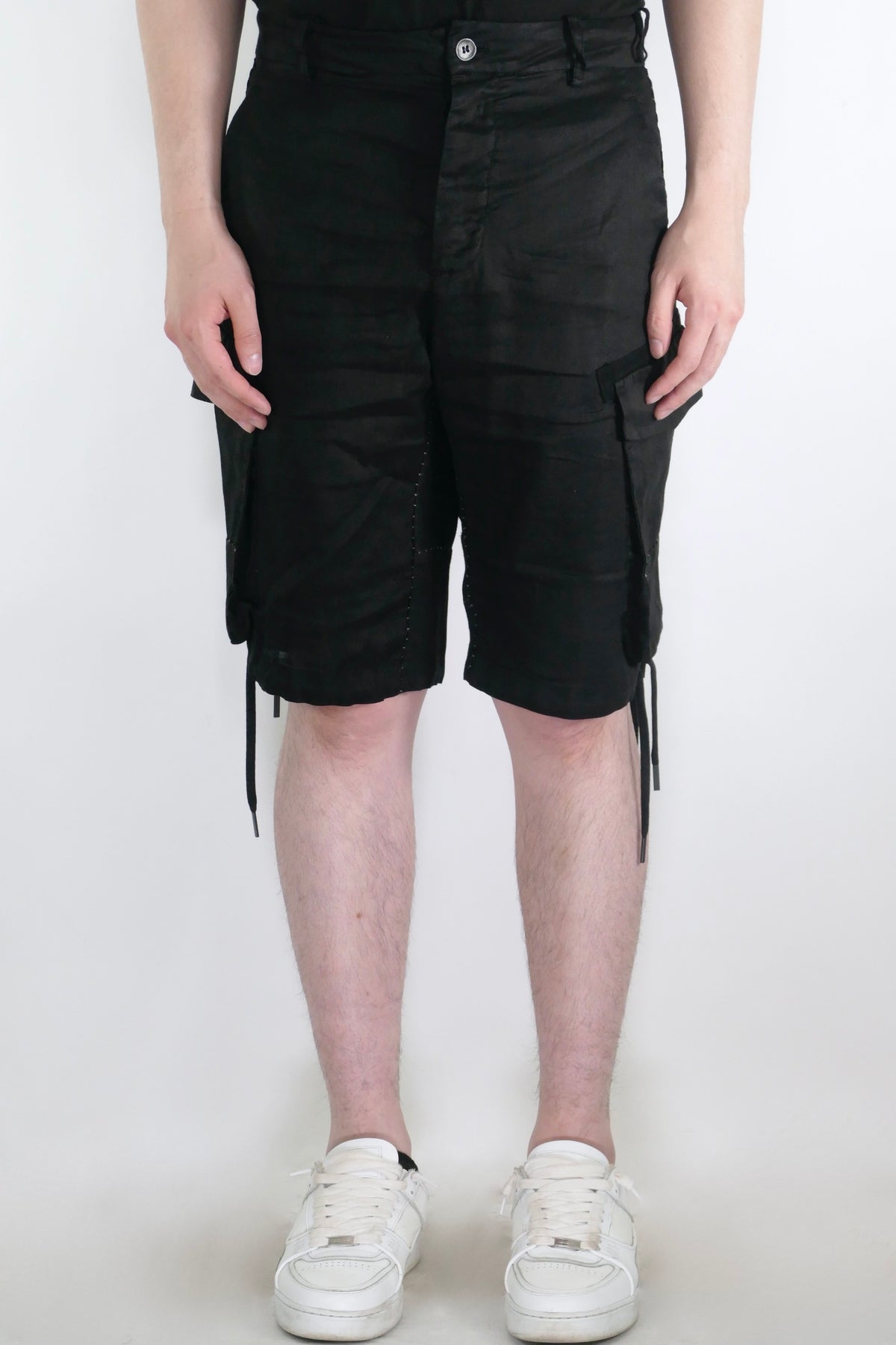 Masnada Drawstring Cargo Shorts - Black