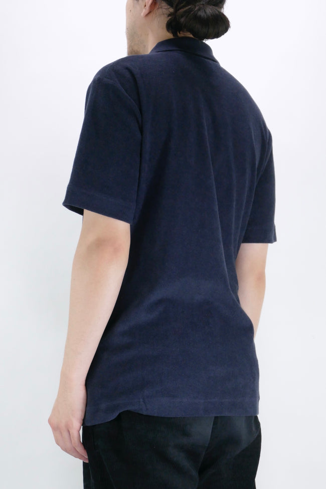 Sunspel Towelling Polo - Navy