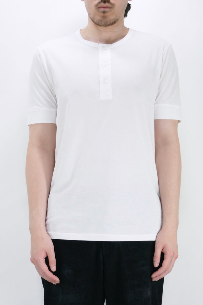 Sunspel Henley Tee - White