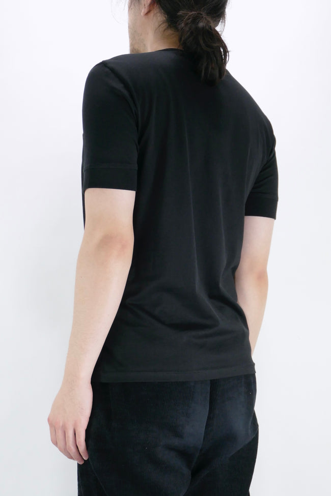 Sunspel Henley Tee - Black