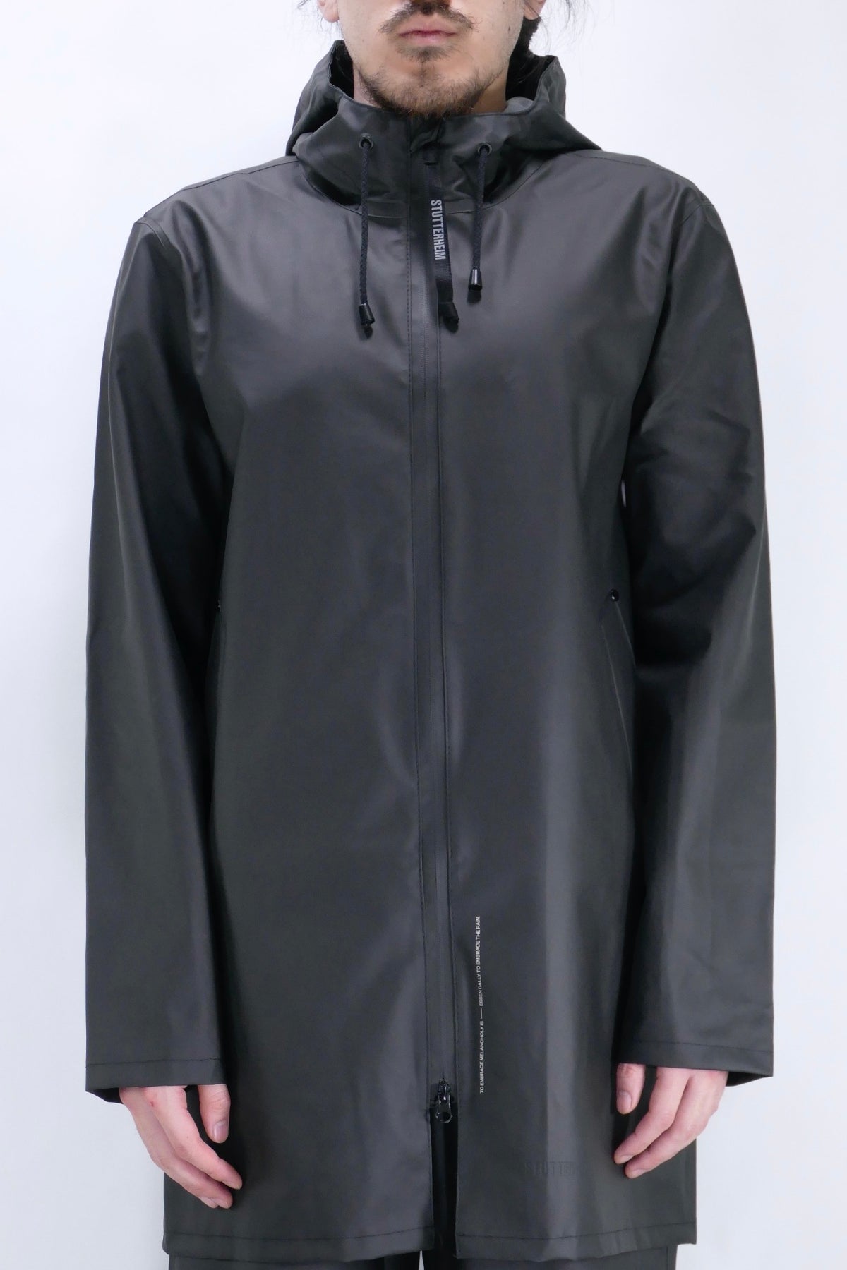 Stutterheim Stockholm Zip Lightweight Raincoat Jacket - Black
