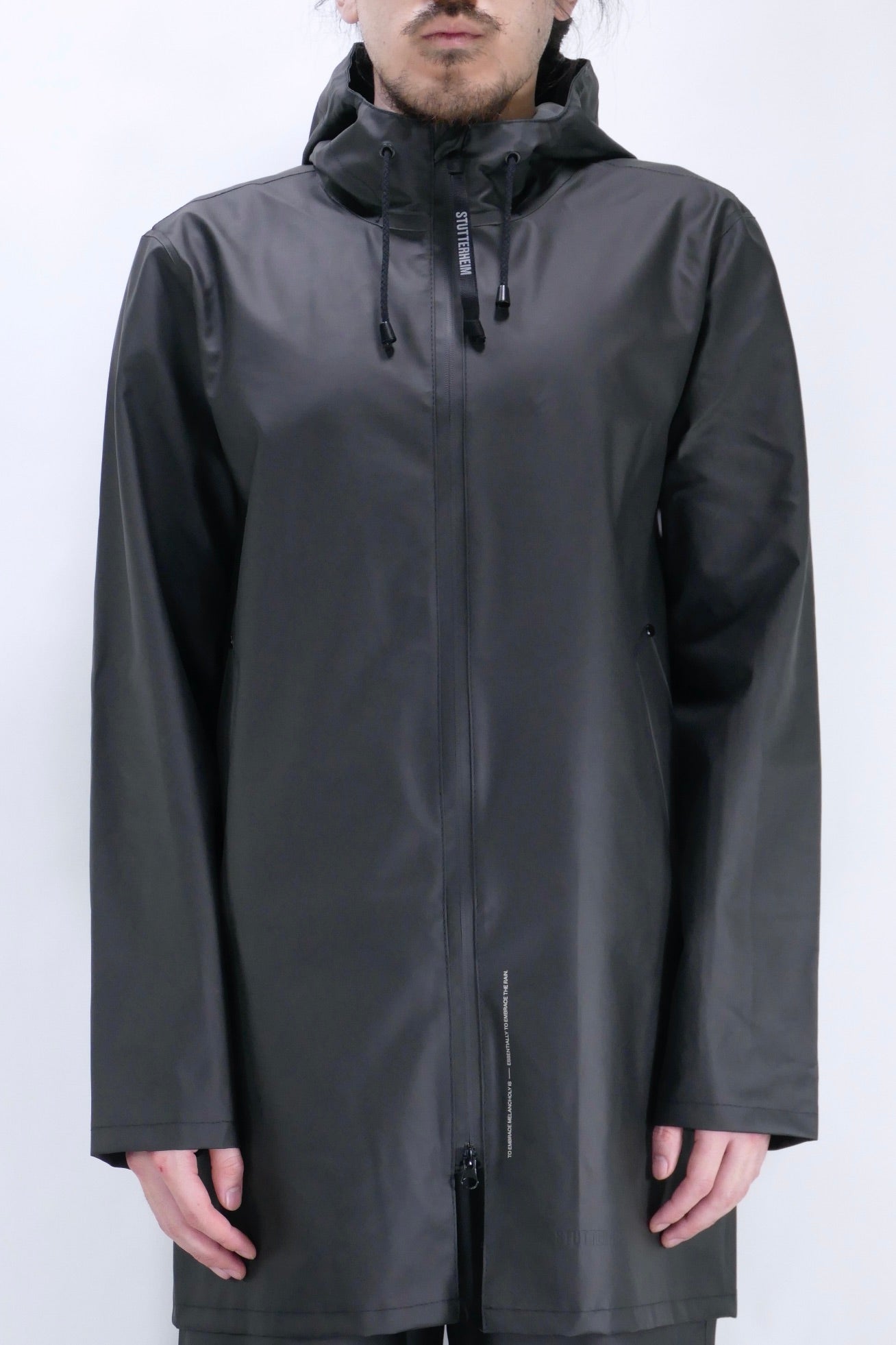Stutterheim Stockholm Zip Lightweight Raincoat Jacket Black