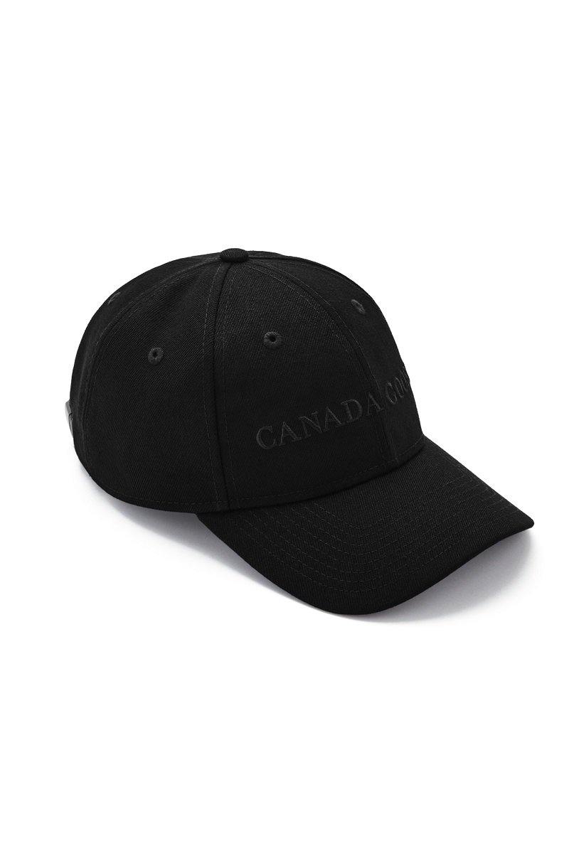 Canada Goose Mens Winter Hat Wordmark Adjustable Cap - Black - Due West
