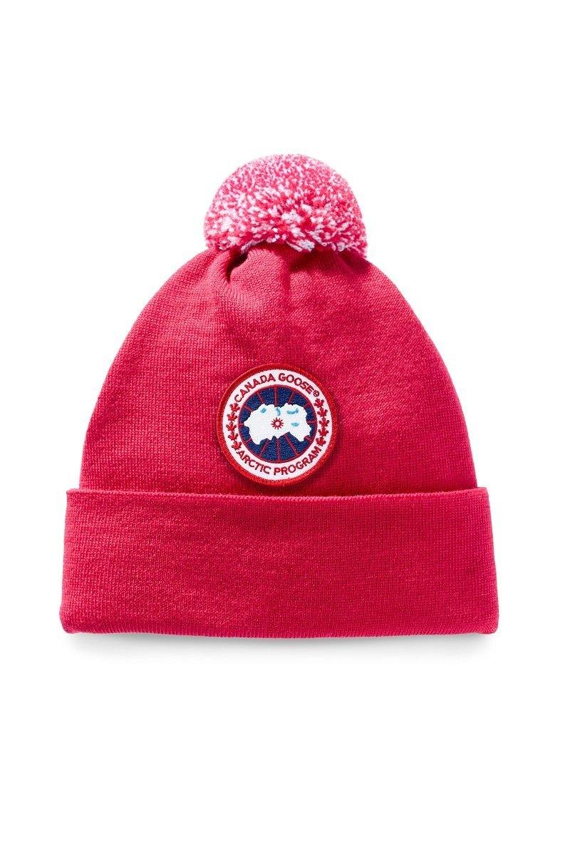 Canada Goose Youth/Kids Winter Hat Merino Pom Toque - Red - Due West