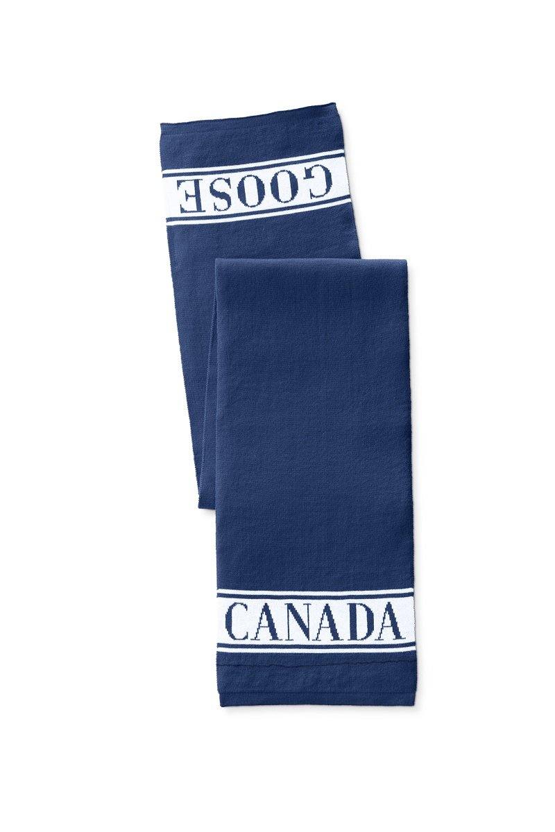 Canada Goose Youth/Kids Winter Scarf Merino Logo Scarf - Pacific Blue - Due West