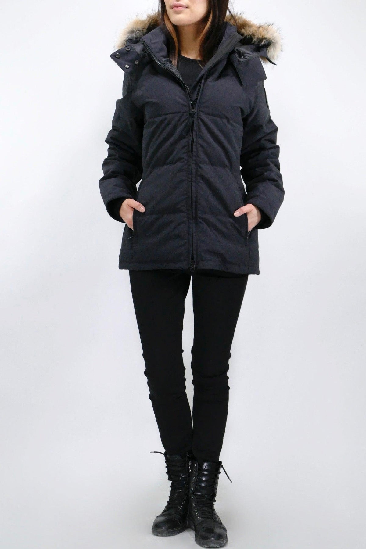 Canada Goose Womens Down *Parka Chelsea Black Label - Navy - Due West