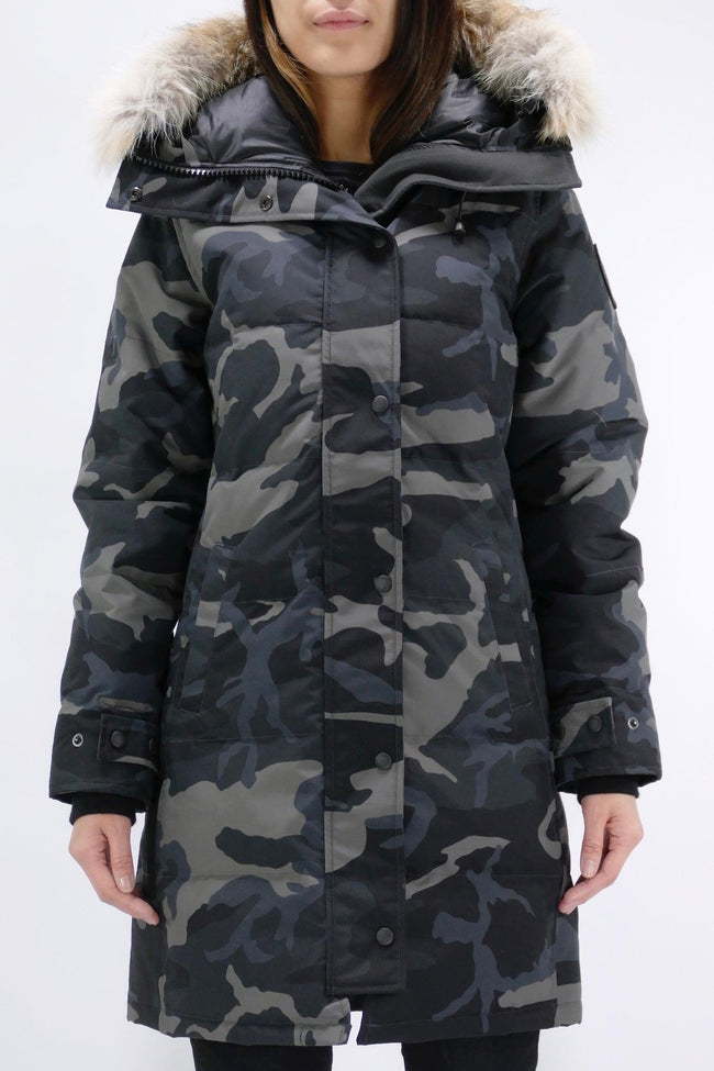 Canada Goose Womens Down *Parka Shelburne Black Label - Black Classic Camo - Due West