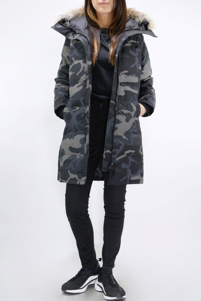 Canada Goose Womens Down *Parka Shelburne Black Label - Black Classic Camo - Due West