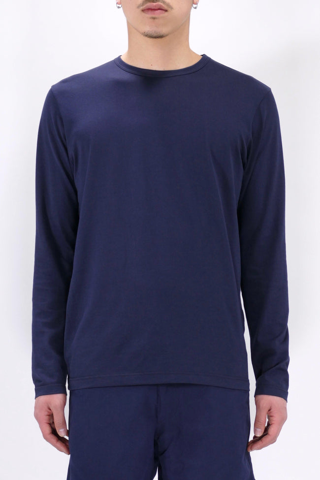 Sunspel Long Sleeve Crewneck - Navy - Due West